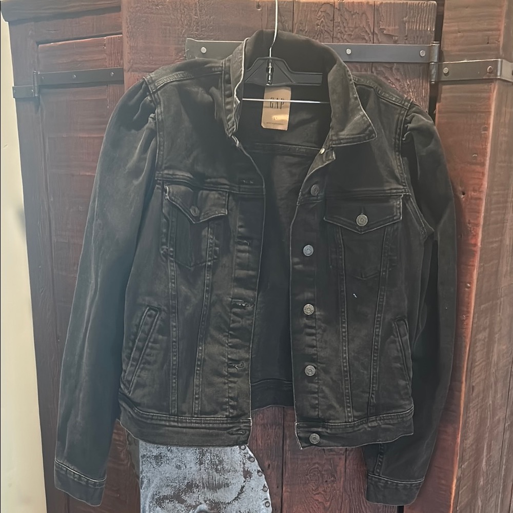 GAP Charcoal Denim Jacket, Size large tall